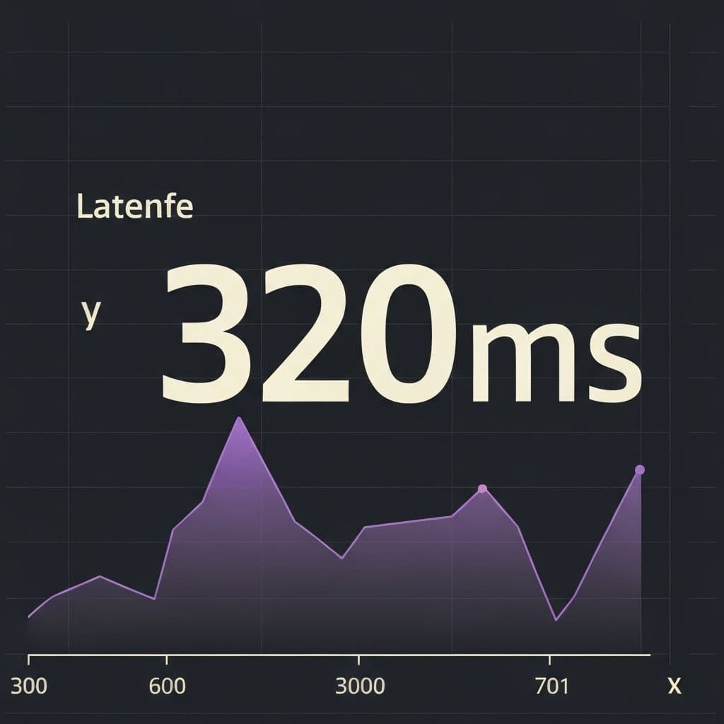Gráfico de latencia p95 sostenida en 320ms