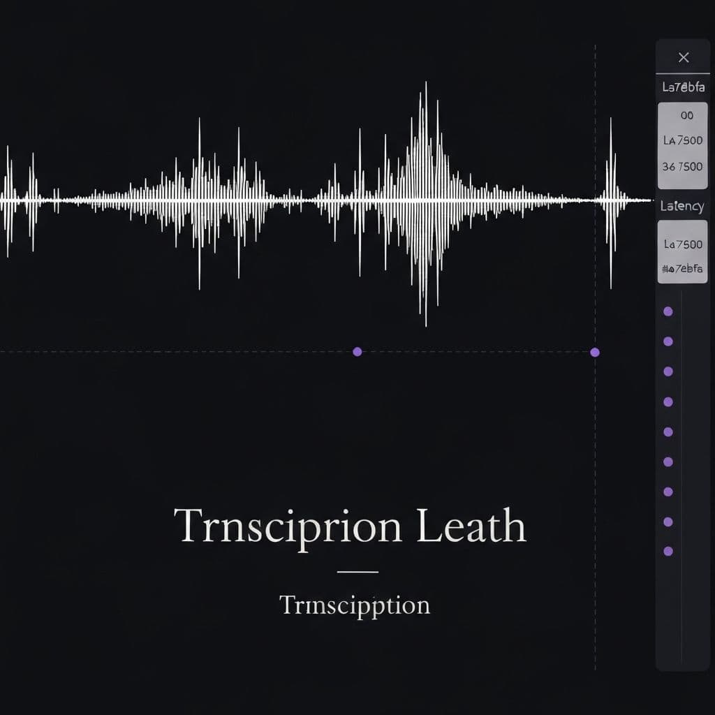 Dashboard con waveform de audio y transcripción en vivo
