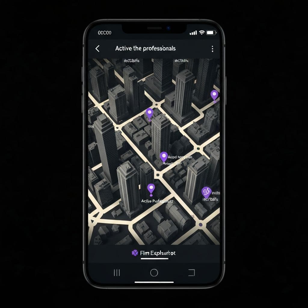 Mapa con marcadores de profesionales activos en la ciudad